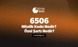6506 Nitelik Kodu Nedir? 6506 Özel Şartı Nedir?